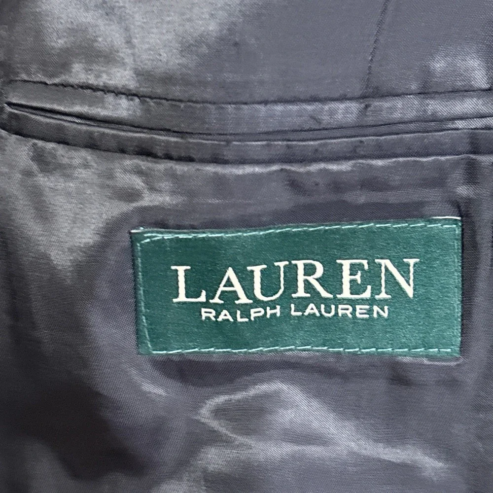 Lauren Ralph Lauren Sport Coat 42R Slim Fit Blue Glen Check Plaid Blazer Jacket